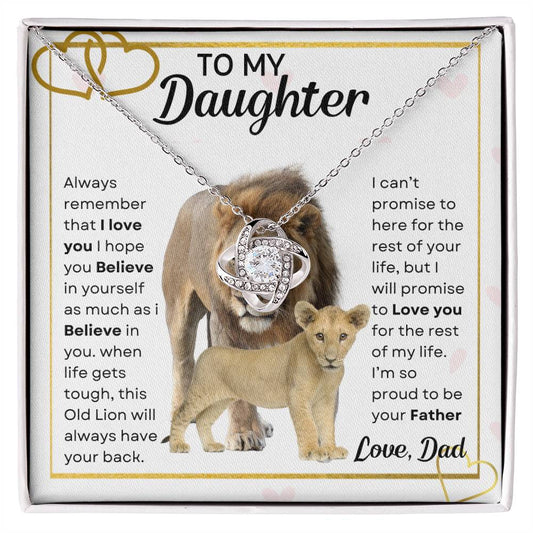 To My Daughter Lion Necklace